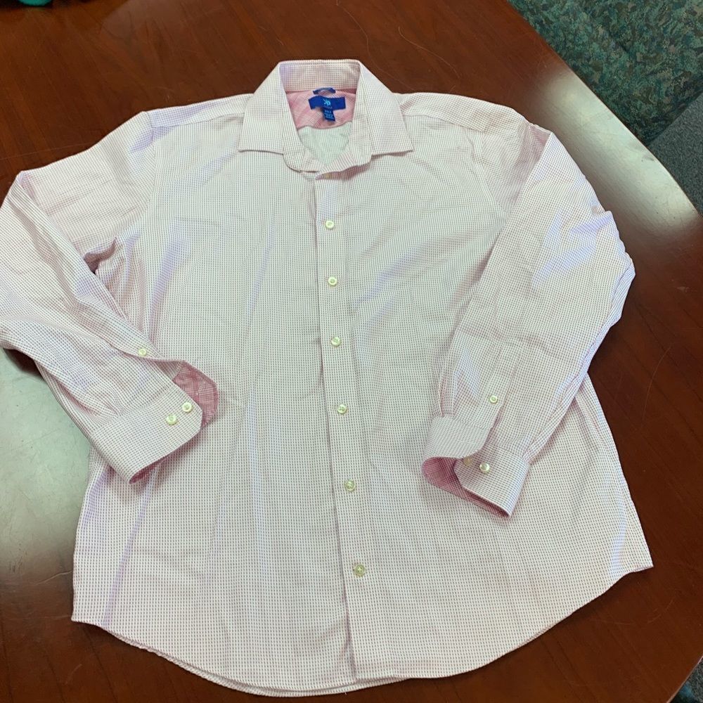 Egara Pink Button Down Reverse Cuff Shirt 2XLT